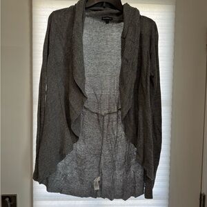 Charcoal Gray Open Front Sweater